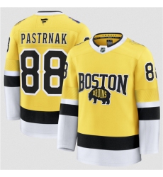 Men's Boston Bruins #88 David Pastrnak Gold 2026 Stadium Series Stitched Hockey Jersey
