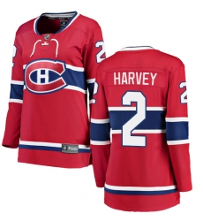 Women's Montreal Canadiens #2 Doug Harvey Authentic Red Home Fanatics Branded Breakaway NHL Jersey