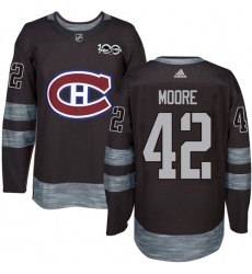 Men's Adidas Montreal Canadiens #42 Dominic Moore Authentic Black 1917-2017 100th Anniversary NHL Jersey