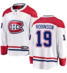 Men's Montreal Canadiens #19 Larry Robinson Authentic White Away Fanatics Branded Breakaway NHL Jersey