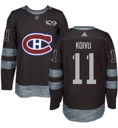 Men's Adidas Montreal Canadiens #11 Saku Koivu Premier Black 1917-2017 100th Anniversary NHL Jersey