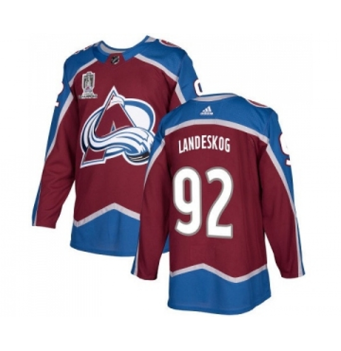 Men's Colorado Avalanche #92 Gabriel Landeskog 2022 Stanley Cup Champions Patch Stitched Jersey