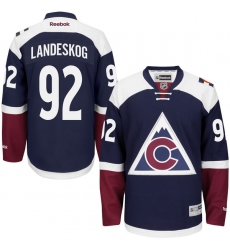 Women's Reebok Colorado Avalanche #92 Gabriel Landeskog Authentic Blue Third NHL Jersey