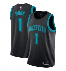 Youth Nike Jordan Charlotte Hornets #1 Malik Monk Swingman Black NBA Jersey - 2018 19 City Edition
