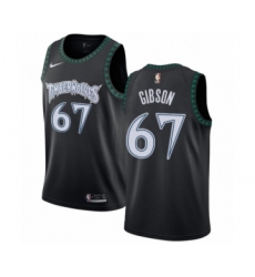 Women's Nike Minnesota Timberwolves #67 Taj Gibson Swingman Black Hardwood Classics Jersey