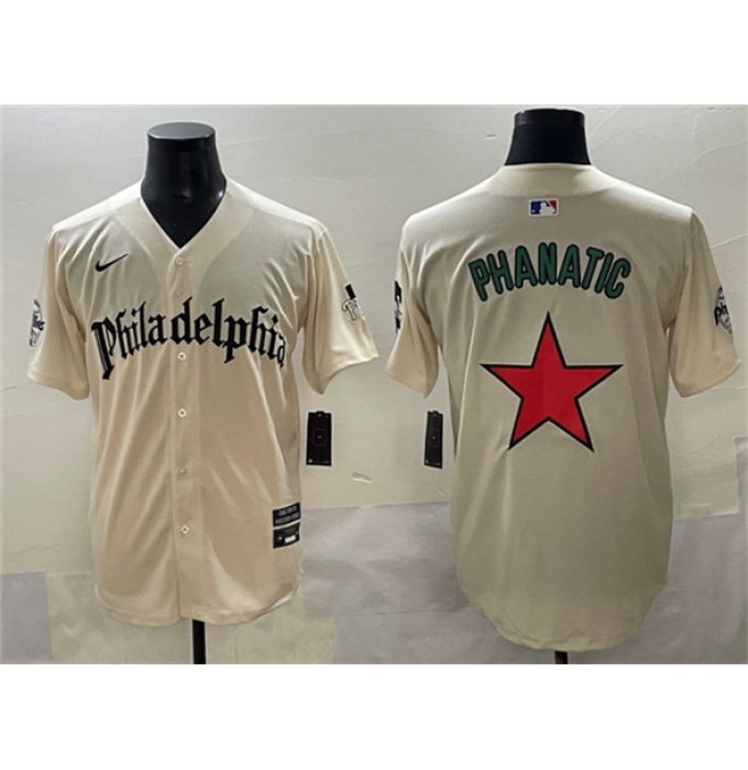 Men's Philadelphia Phillies Cream Phanatic Gothic Vapor Limited Stitched Jersey