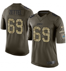 Men's Nike Detroit Lions #69 Anthony Zettel Elite Green Salute to Service NFL Jersey