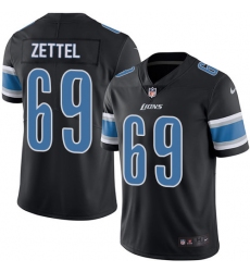 Men's Nike Detroit Lions #69 Anthony Zettel Limited Black Rush Vapor Untouchable NFL Jersey