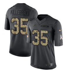 Youth Nike Detroit Lions #35 Miles Killebrew Limited Black 2016 Salute to Service NFL Jersey