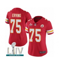 Women's Kansas City Chiefs #75 Cameron Erving Red Team Color Vapor Untouchable Limited Player Super Bowl LIV Bound Football Jersey