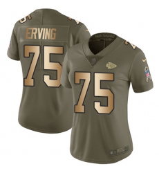Women's Nike Kansas City Chiefs #75 Cameron Erving Limited Olive/Gold 2017 Salute to Service NFL Jersey