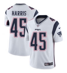 Men's Nike New England Patriots #45 David Harris White Vapor Untouchable Limited Player NFL Jersey