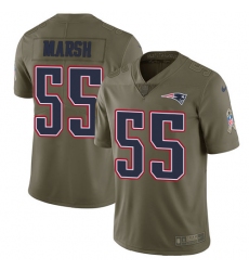 Men's Nike New England Patriots #55 Cassius Marsh Limited Olive 2017 Salute to Service NFL Jersey