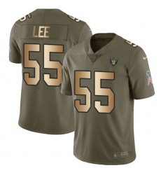 Men's Nike Oakland Raiders #55 Marquel Lee Limited Olive/Gold 2017 Salute to Service NFL Jersey