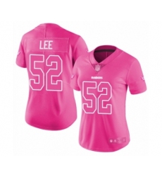 Women's Oakland Raiders #52 Marquel Lee Limited Pink Rush Fashion Football Jersey