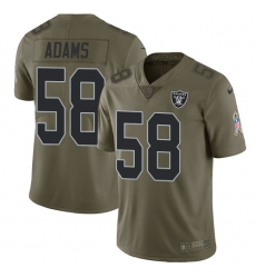 Men's Nike Oakland Raiders #58 Tyrell Adams Limited Olive 2017 Salute to Service NFL Jersey