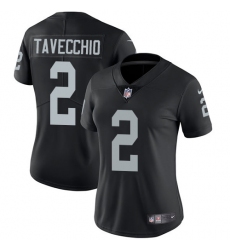 Women's Nike Oakland Raiders #2 Giorgio Tavecchio Black Team Color Vapor Untouchable Limited Player NFL Jersey