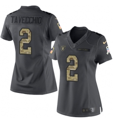 Women's Nike Oakland Raiders #2 Giorgio Tavecchio Limited Black 2016 Salute to Service NFL Jersey
