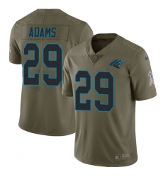Youth Nike Carolina Panthers #29 Mike Adams Limited Olive 2017 Salute to Service NFL Jersey