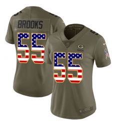 Women's Nike Green Bay Packers #55 Ahmad Brooks Limited Olive/USA Flag 2017 Salute to Service NFL Jersey