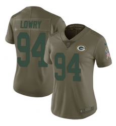 Women's Nike Green Bay Packers #94 Dean Lowry Limited Olive 2017 Salute to Service NFL Jersey