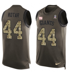 Men's Nike New York Giants #44 Doug Kotar Limited Green Salute to Service Tank Top NFL Jersey
