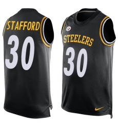 Men's Nike Pittsburgh Steelers #30 Daimion Stafford Limited Black Player Name & Number Tank Top NFL Jersey