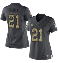 Women's Nike Pittsburgh Steelers #21 Joe Haden Limited Black 2016 Salute to Service NFL Jersey