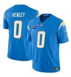 Men's Los Angeles Chargers #0 Daiyan Henley Blue 2025 F.U.S.E With 1-Star C Vapor Limited Stitched Football Jersey