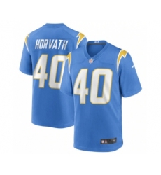 Men's Los Angeles Chargers #40 Zander Horvath 2022 Blue Stitched Football Game Jersey