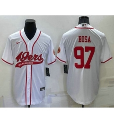 Men's San Francisco 49ers #85 George Kittle White Stitched Cool Base Nike Baseball Jersey