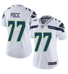 Women's Nike Seattle Seahawks #77 Ethan Pocic White Vapor Untouchable Limited Player NFL Jersey