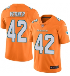 Men's Nike Miami Dolphins #42 Alterraun Verner Elite Orange Rush Vapor Untouchable NFL Jersey