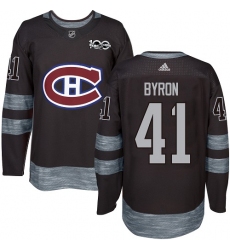 Men's Adidas Montreal Canadiens #41 Paul Byron Premier Black 1917-2017 100th Anniversary NHL Jersey