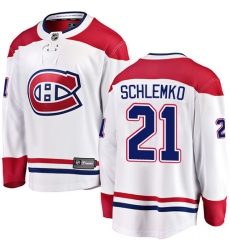 Youth Montreal Canadiens #21 David Schlemko Authentic White Away Fanatics Branded Breakaway NHL Jersey