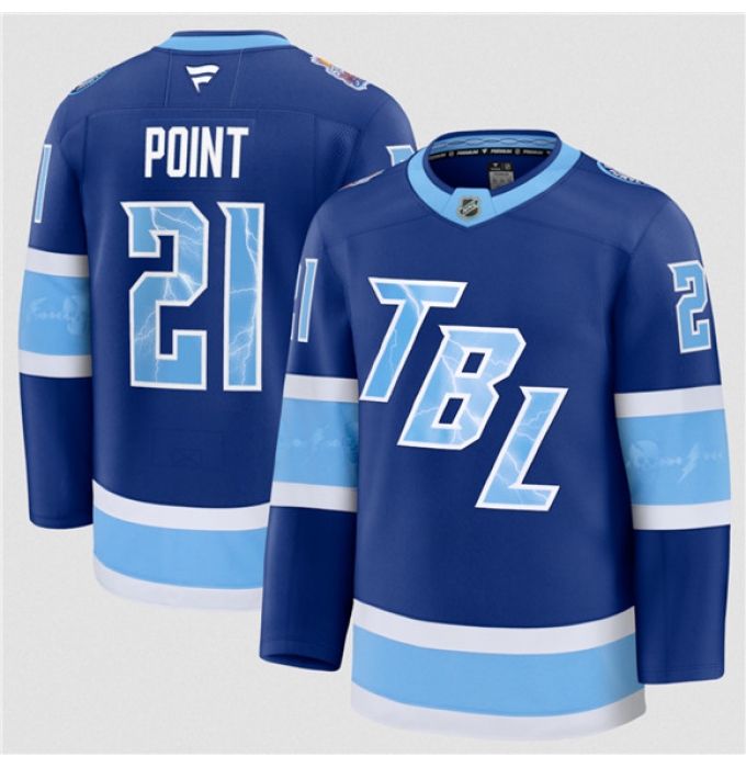 Men's Tampa Bay Lightning #21 Brayden Point Blue 2026 Stadium Series Stitched Jersey
