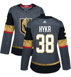 Women's Adidas Vegas Golden Knights #38 Tomas Hyka Authentic Gray Home NHL Jersey