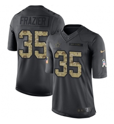Youth Nike Dallas Cowboys #35 Kavon Frazier Limited Black 2016 Salute to Service NFL Jersey