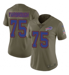 Women's Nike Buffalo Bills #75 Eddie Yarbrough Limited Olive 2017 Salute to Service NFL Jersey