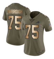 Women's Nike Buffalo Bills #75 Eddie Yarbrough Limited Olive/Gold 2017 Salute to Service NFL Jersey