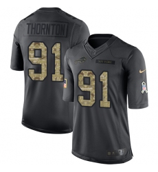 Youth Nike Buffalo Bills #91 Cedric Thornton Limited Black 2016 Salute to Service NFL Jersey