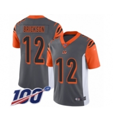 Youth Cincinnati Bengals #12 Alex Erickson Limited Silver Inverted Legend 100th Season Football Jersey