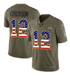 Youth Nike Cincinnati Bengals #12 Alex Erickson Limited Olive/USA Flag 2017 Salute to Service NFL Jersey