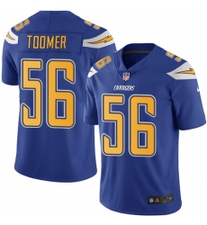 Men's Nike Los Angeles Chargers #56 Korey Toomer Elite Electric Blue Rush Vapor Untouchable NFL Jersey