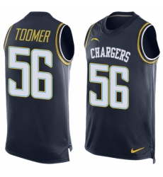 Men's Nike Los Angeles Chargers #56 Korey Toomer Limited Navy Blue Player Name & Number Tank Top NFL Jersey