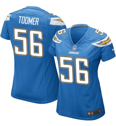 Women's Nike Los Angeles Chargers #56 Korey Toomer Game Electric Blue Alternate NFL Jersey