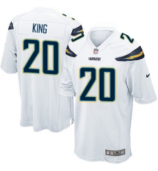 Men's Nike Los Angeles Chargers #20 Desmond King Game White NFL Jersey