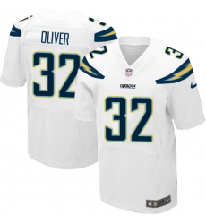 Men's Nike Los Angeles Chargers #32 Branden Oliver Elite White NFL Jersey