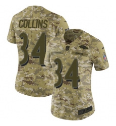 Women's Nike Baltimore Ravens #34 Alex Collins Limited Camo 2018 Salute to Service NFL Jersey