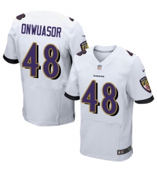 Men's Nike Baltimore Ravens #48 Patrick Onwuasor Elite White NFL Jersey